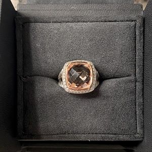 Albion Ring with Morganite, Diamonds and 18K Rose Gold size 6.5